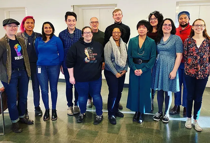 Commissioners standing together for a group photo at their last in-person Commission retreat – Photo courtesy of Seattle LGBTQ Commission