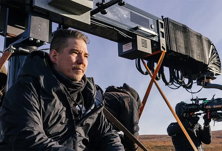 Director Jalmari Helander on the set of Sisu – Photo courtesy of Lionsgate