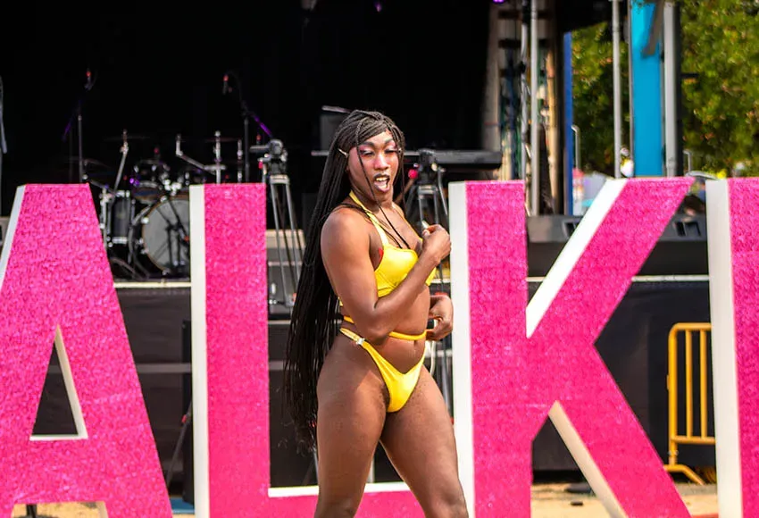 A performer entertains the crowds at Alki Beach Pride – Photo by Cameron Martinez