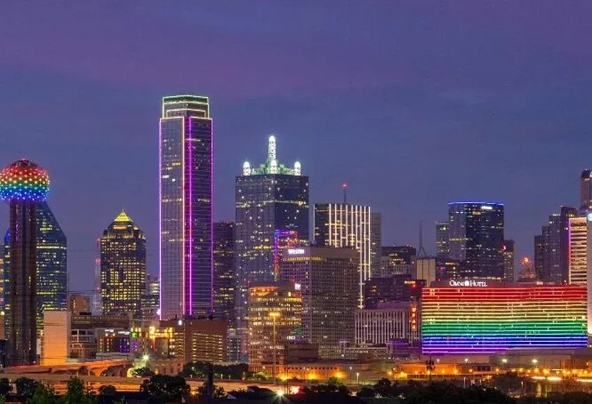 Dallas Skyline during Pride – Photo by Joseph Haubert