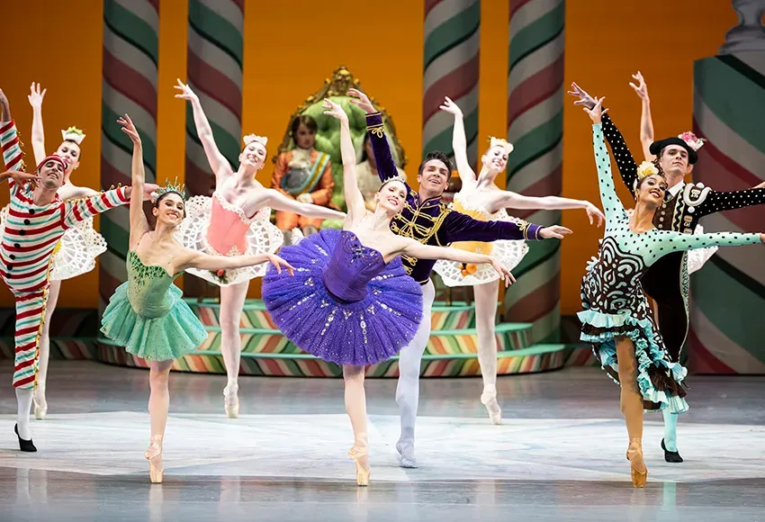 Pacific Northwest Ballet company dancers in a scene from George Balanchine's The Nutcracker – Photo by Angela Sterling