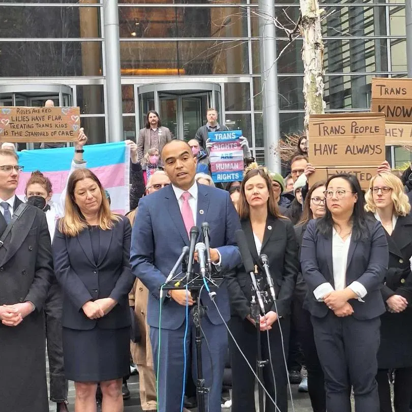 Attorney General Nick Brown gives a press release. Photo by Hannah Saunders